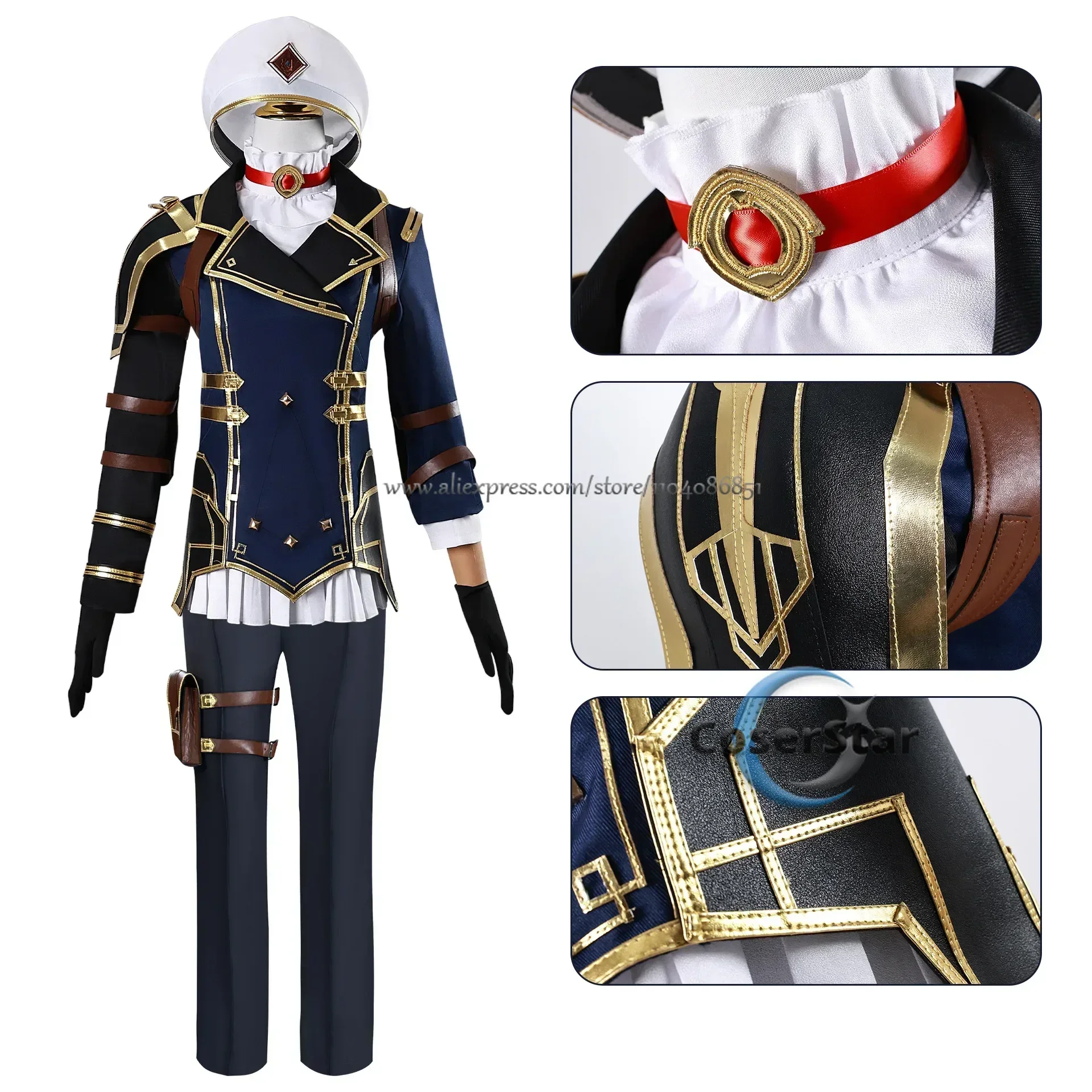 In Voorraad Arcane Caitlyn Kiramman Cosplay Kostuum Anime LOL Arcane Vi Cosplay Uniform Outfits Carnaval Pak Halloween Kostuum