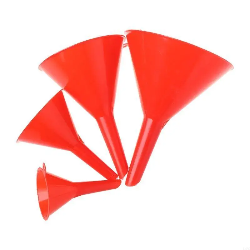 4 قطعة مجموعة قمع بلاستيكية لسيارة زيت الغاز والسوائل السيارات المنزل المطبخ وظيفة قمع بلاستيكي هبوط السفينة