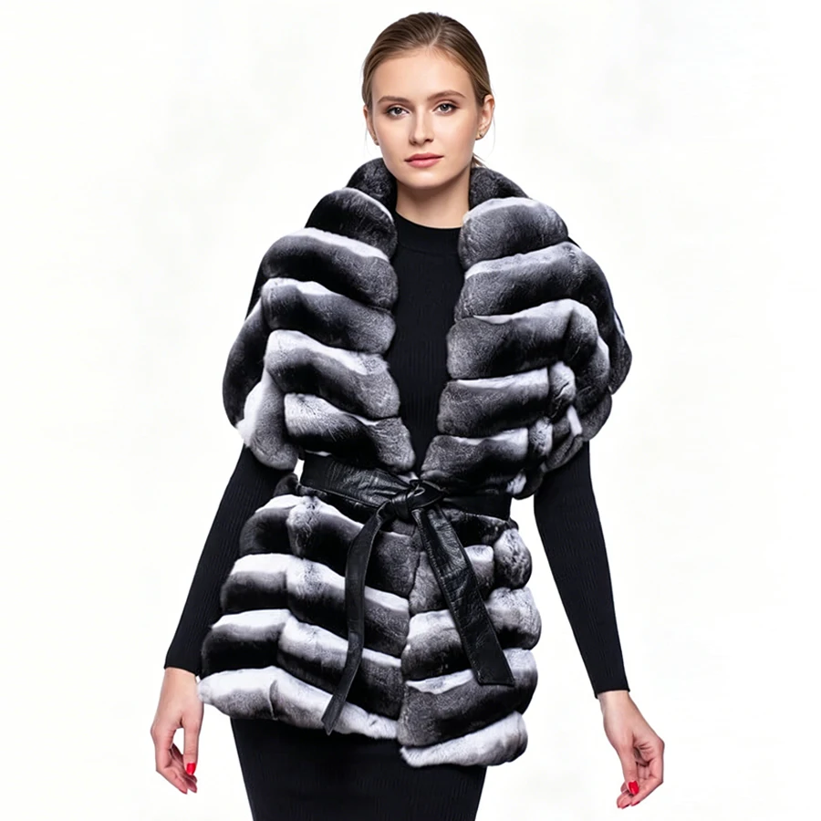

Long Chinchilla Fur Stole Real Rex Rabbit Fur Shawl For Women Fur Cape Wedding High Quality Warm Natural Fur Scarf