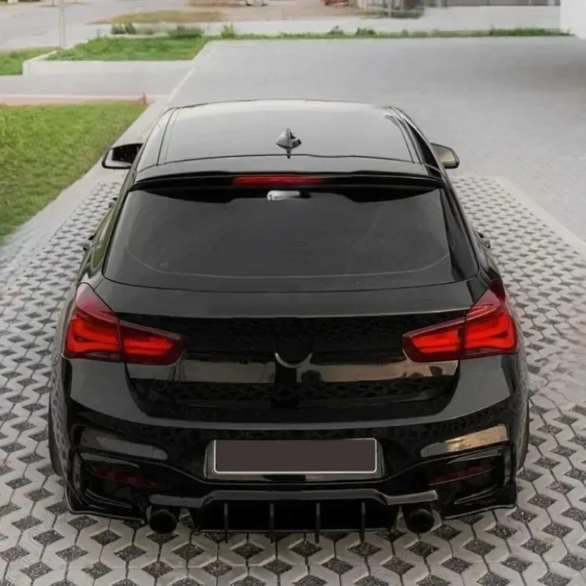For BMW 1 Series F20 LCI M140i MP Style 2015-2019 Car Rear Bumper Lip Diffuser Splitter Back Fins Fender Canards Trims ABS Black - Image 4