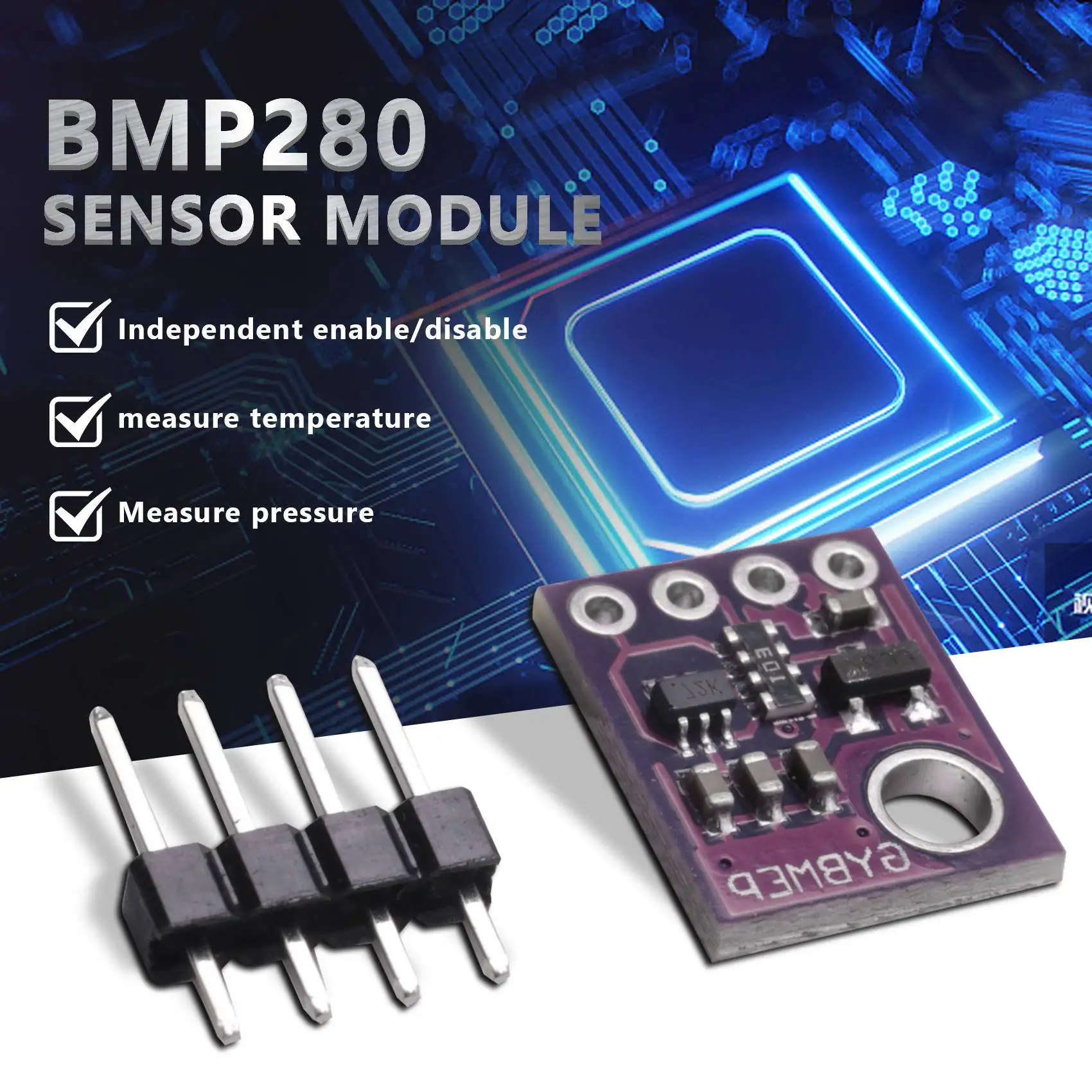 Módulo de Sensor de presión barométrica de temperatura Digital, placa de presión atmosférica, 3 piezas, BMP280, 5V