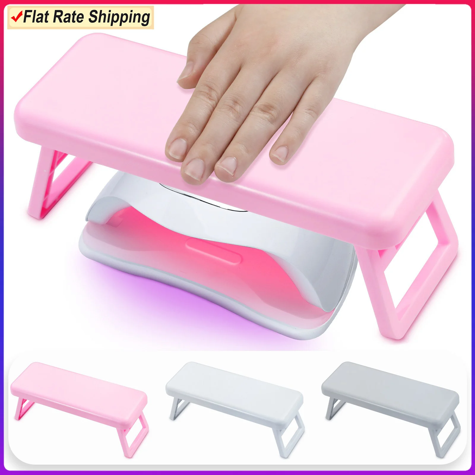 

Buy in Bluk Pay One Shipping Fee Only 1 Piece Foldable Hand Rests Mini Desk for UV Lamps Lower Than 8CM Wrist Bracket Nail Desk