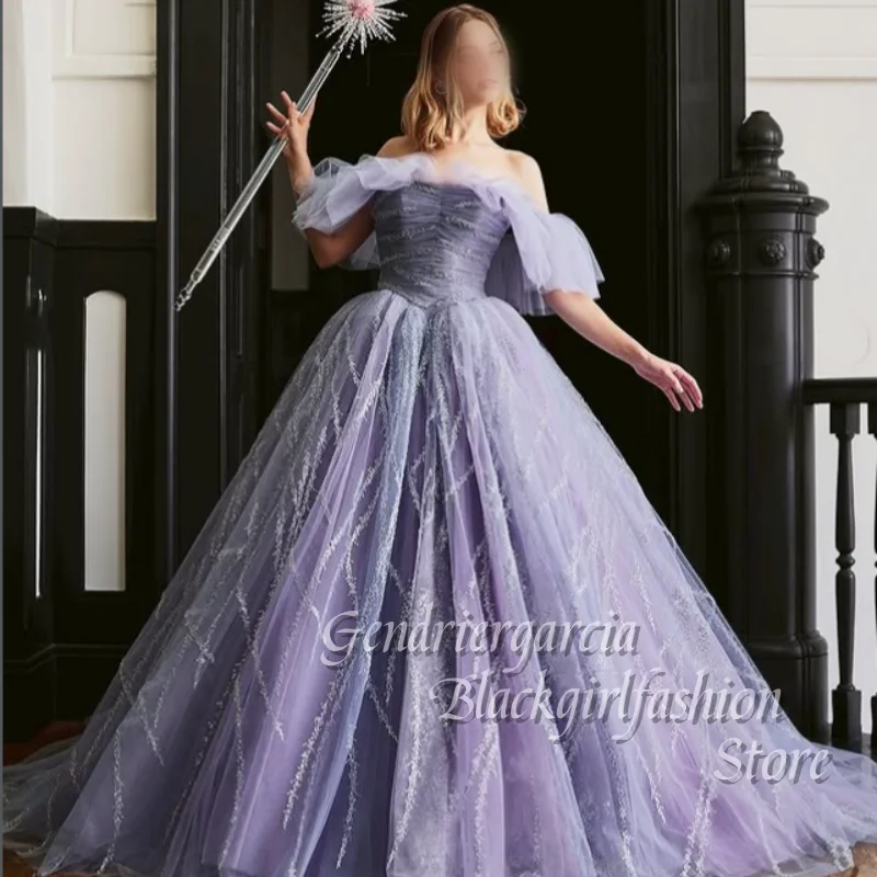 Aangepaste Lavendel Paars Strapless Prachtige Quinceanera Jurken Ruches Fonkelende Vijftien Zestien Bat Mitswa Viering Dresse