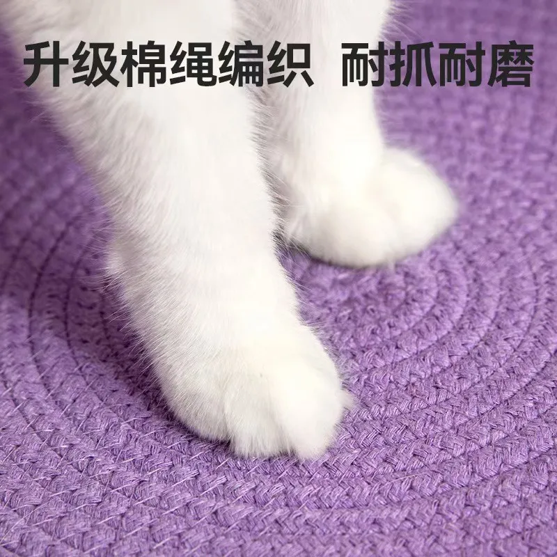 Rattan Cat Bed with Summer Cooling Mat, New Woven Cat Scratching Board, Durable and Scratch-Resistant, Suitable for All Seasons