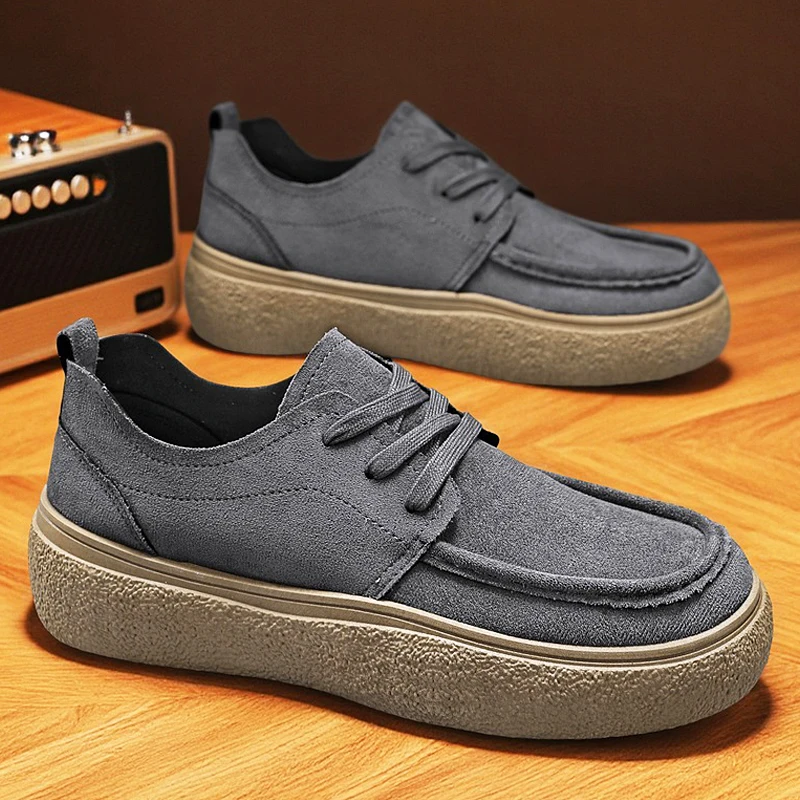 

Мужские ботинки из мягкой кожи, осенние новые весенние ботинки с широким носком, модные универсальные короткие ботинки из воловьей кожи, Zapatillas De Deporte