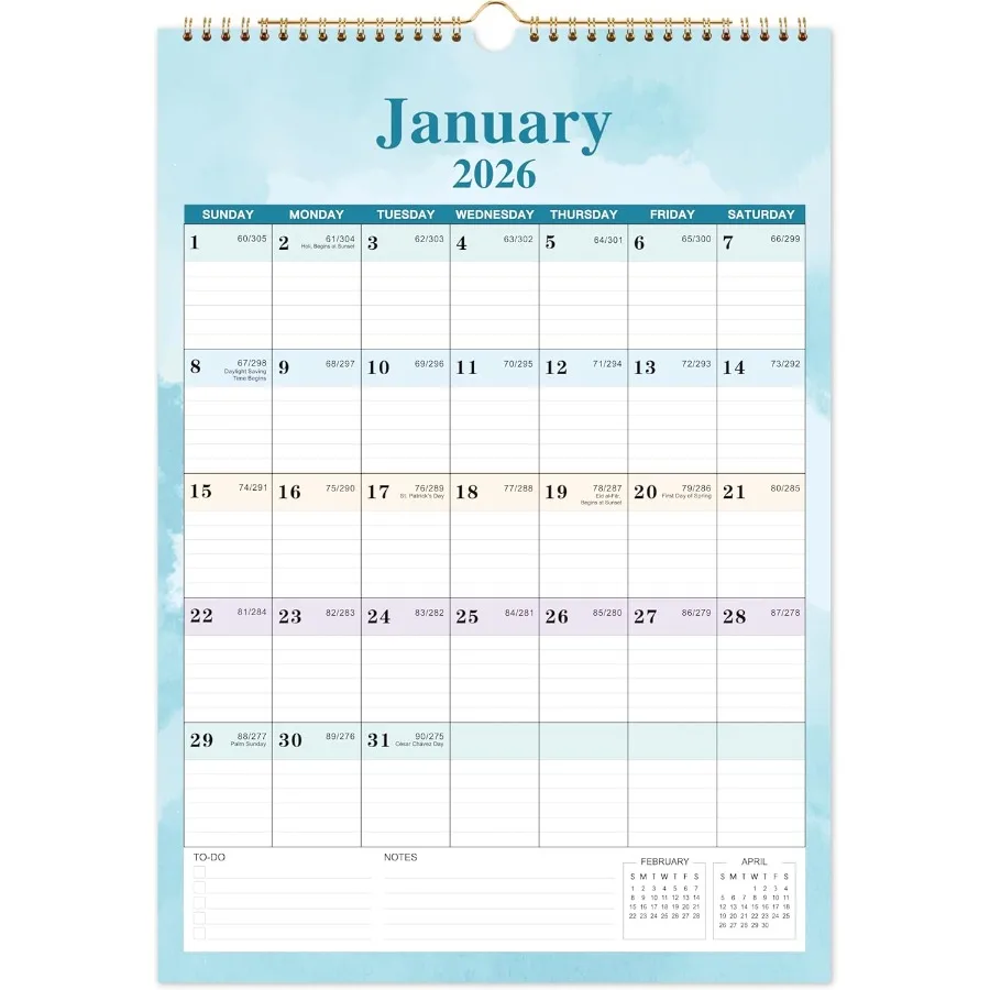 

2026 Calendar - 2026 Wall Calendar Jan 2026 - Dec 2026 2026 Wall Calendar 12 Month 12" x 17" 2026 Wall Calendars Twin-Wire Bind