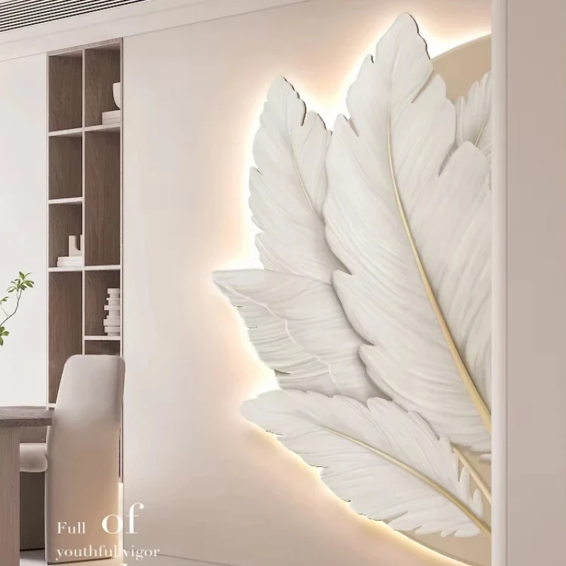 American Luxury Feather designer light Glow Wall lamp Corridor mural lustre Ceiling Suitable for living room Decoration