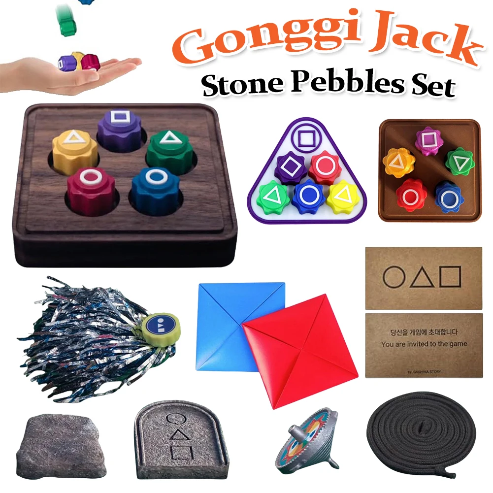 2025 Gonggi Korean Folk Game Set Gonggi Jack Stone Pebbles Set Squid Gong Gi Game Korean Traditional Play Game Party Toys