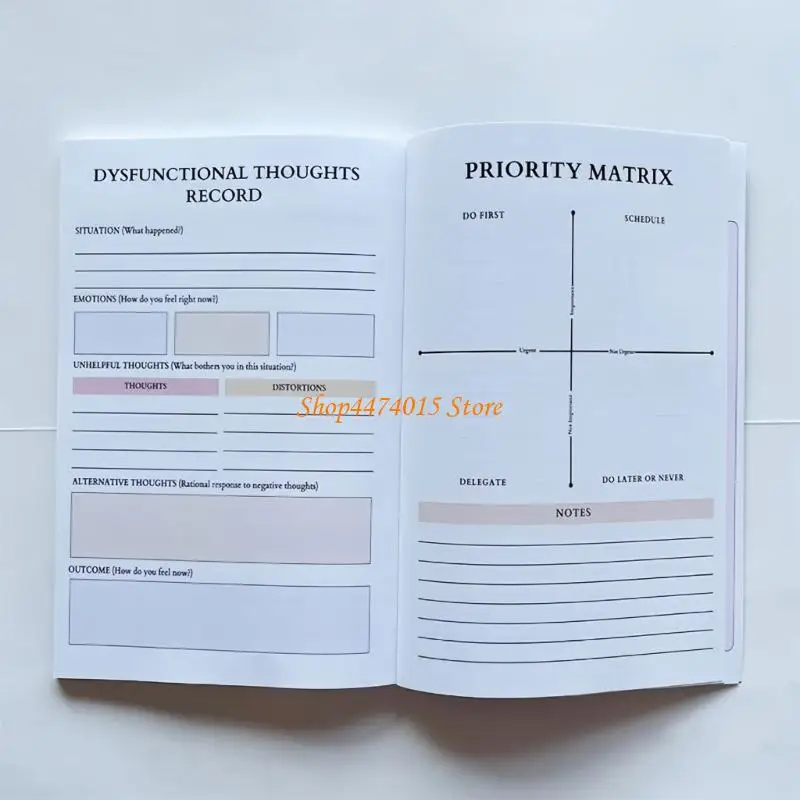 K1AAメンタルウェルネスガイド付きノートブックジャーナル感情的なウェルネスプランナー感情的健康ガイド付きワークブック