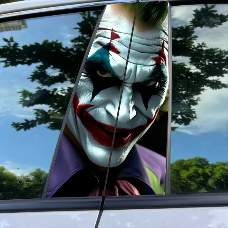 Pegatinas Joker, pegatinas de modificación del pilar central del coche, creatividad personalizada, película protectora del pilar B, pegatinas decorativas Jinx