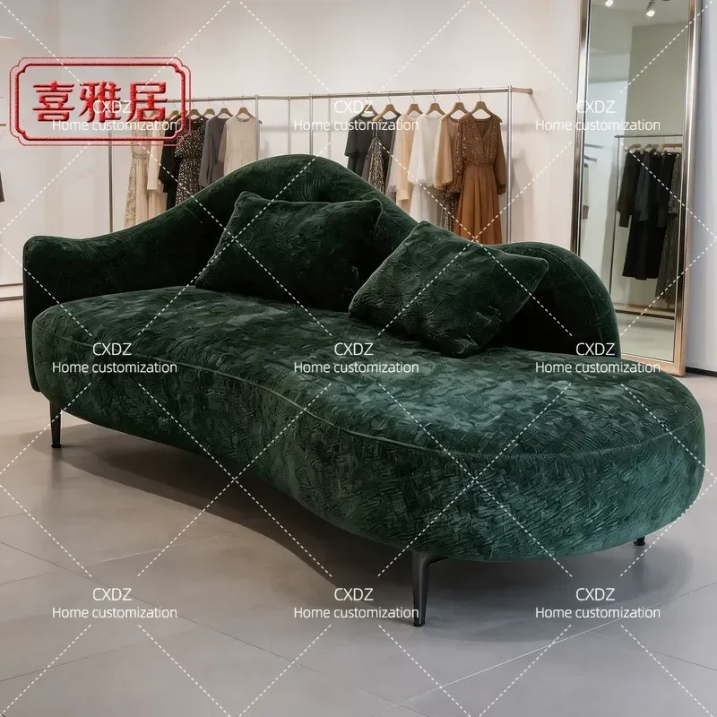 Moon curved fabric sofa special-shaped chair bedroom living room recliner semi-round bed end couch