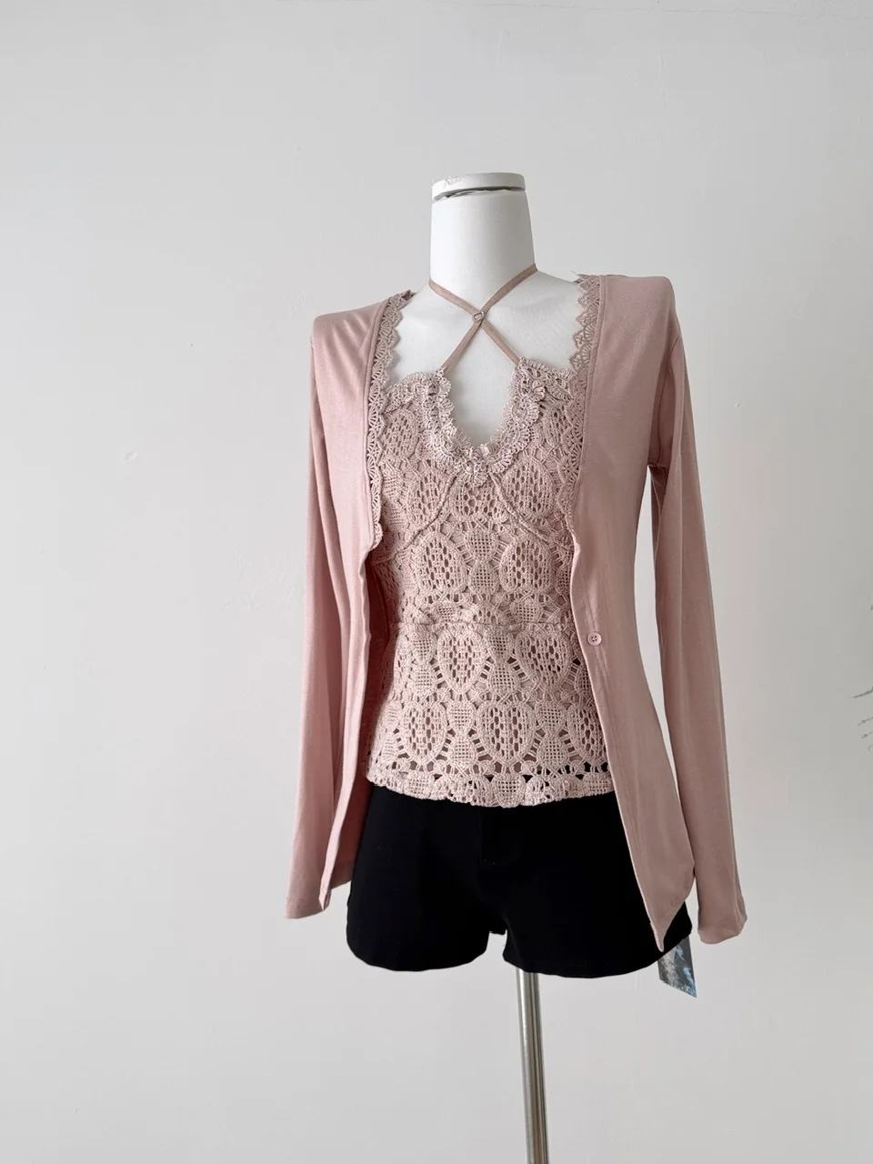 

Rose Kiss Mark Diamond Bule Design Slim Fit женский комплект Ne висящий кардиган на бретельках длинный све с высокой талией летний наряд