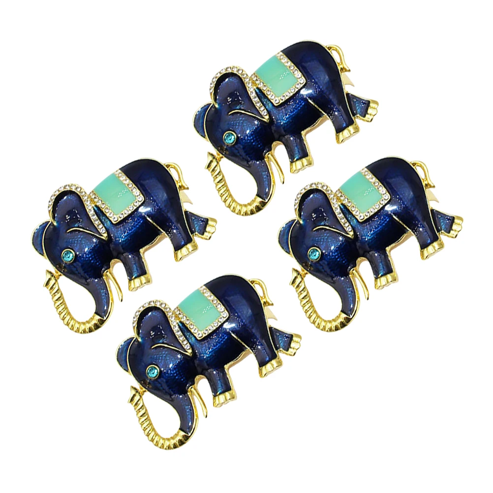 

4Pcs Elephant Shape Napkin Rings Practical Anti-Rust Napkin Circles for Bridal Shower Wedding Party Table Accessories