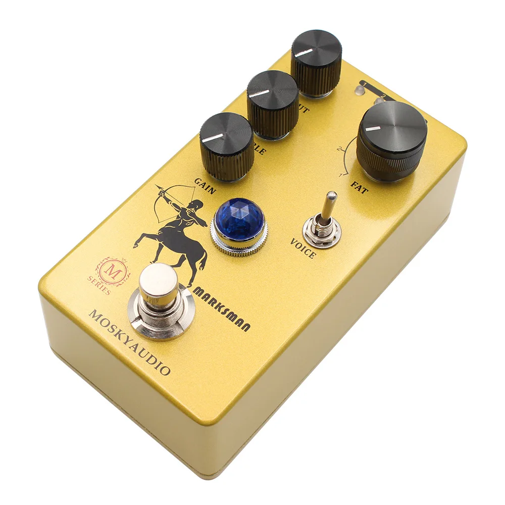 MOSKYAUDIO Guitar Effect Pedal MARKSMAN High Gain Distortion Stage Audio OVERDRIVE/PREAMP/BOOSTER 3 Controls 4 Modes