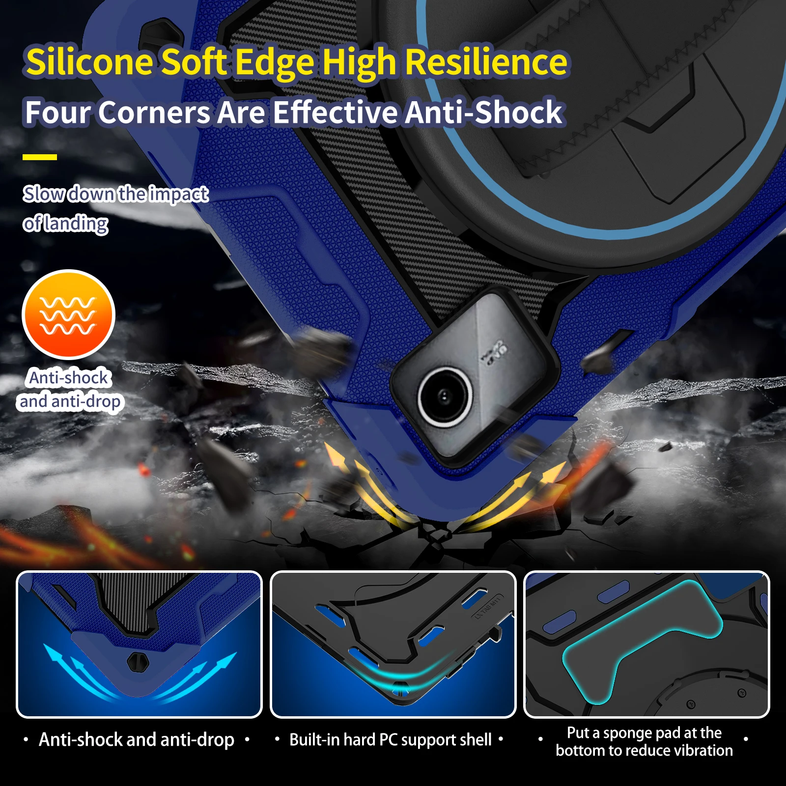 حافظة متينة دوارة بحزام يد ، 3 طبقات ، غطاء لينوفو أوكسباد ، علامة التبويب M11 ، حماية ، في ، ، من من من من من #5