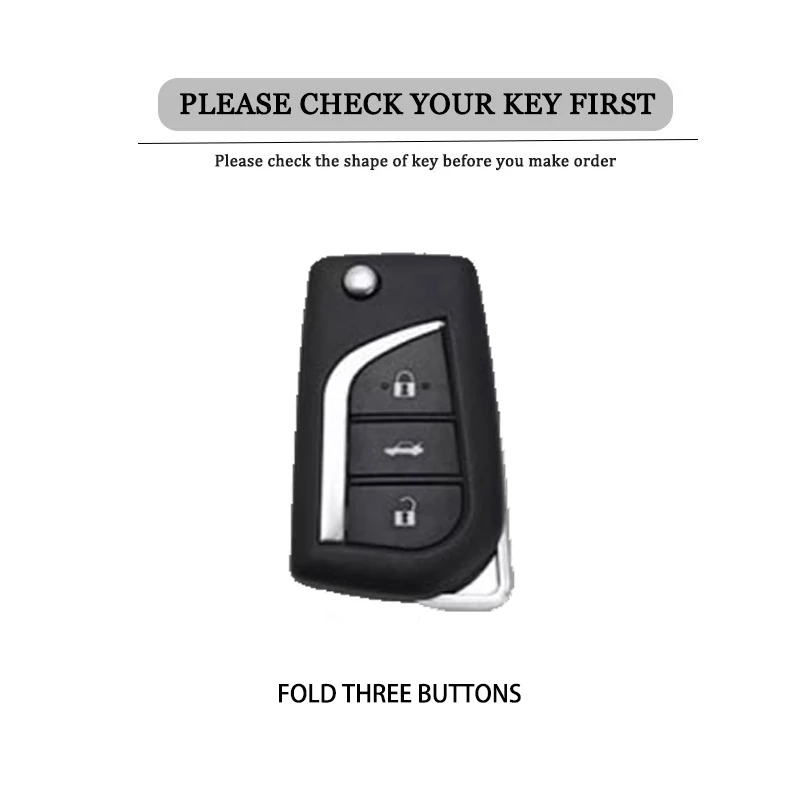 Alloy Car Key Case Cover for Toyota Highlander Corolla Camry Vios Yaris L Folding Key Cover Protector Shell Fob Auto Accessories