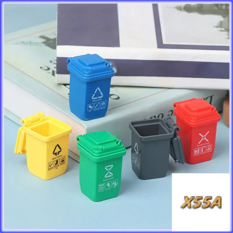 XX-5 pezzi casa in miniatura bidone della spazzatura modello accessori parti mobili camion della spazzatura lattine bordo del veicolo bidone regali