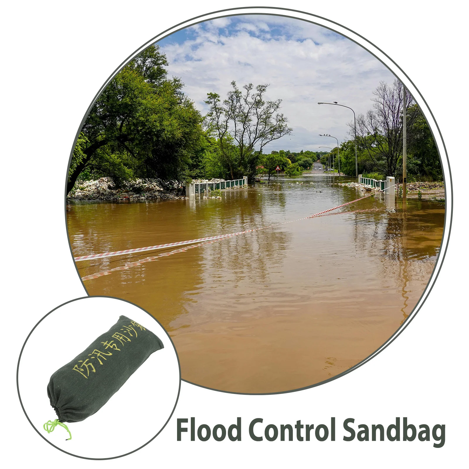 2pcs Flood Control Sandbag 25X50Cm Heavy Duty Canvas Water Activated Expansion Barrier For Home Garage Basement Emergency