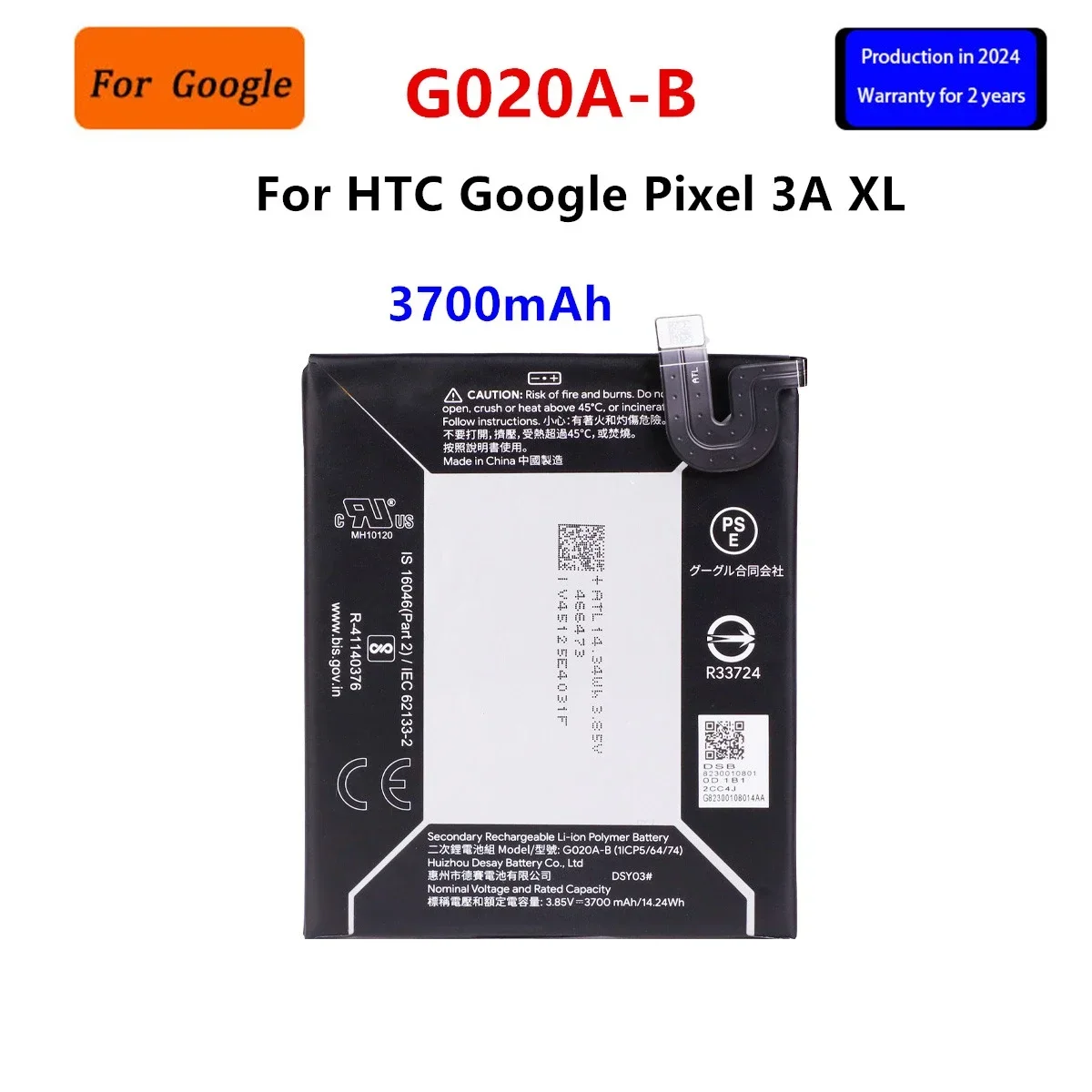 100% Orginal G020A-B 3700mAh Replacement Battery For HTC Google Pixel 3A XL Mobile Phone Batteries+Tools