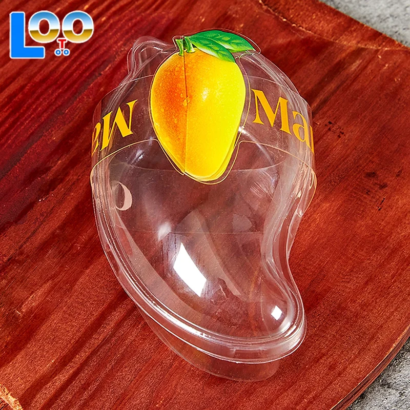 10 шт., креативная форма манго, одноразовая пластиковая чашка для десертного торта, сделай сам, упаковочная коробка для кремового мусса для торта с прозрачной крышкой