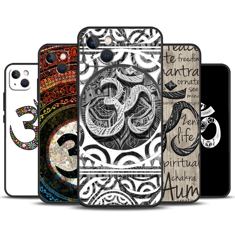 Aum om Namaste Symbol Zen Yoga Case per iPhone 14 13 11 12 16 15 Pro Max 12 13 Mini X XR XS MAX 7 8 14 16 15 Plus Cover posteriore