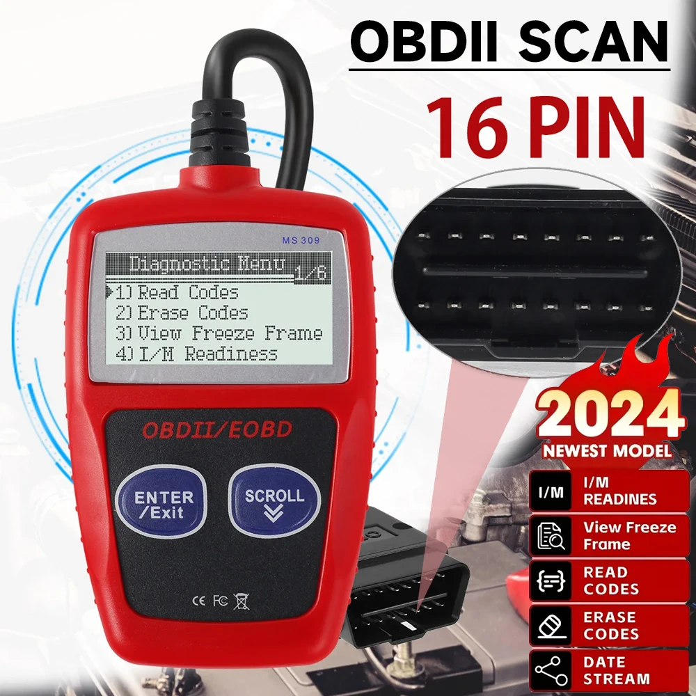 MS309 Carro Fault Code Reader Motor Preciso ToolScanner Diagnóstico Ler & Apagar Fault Code View For Peugeot