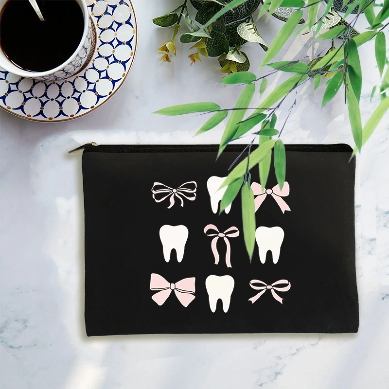 1pc Tooth Fairy Pattern Makeup Bag, Travel Toiletry Storage Pouch, Cosmetic Bag for Bachelorette Nurse Gift
