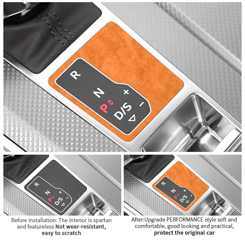 For Audi C8 A6 A7 S6 S7 Sport Car Change Gear Panel Frame Trim Sticker Made of Alcantara Interior Tuning Accessories