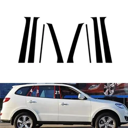 8Pcs Car Door Window Pillar Posts Trim Cover Stickers for Hyundai Santa FE 2007 2008 2009 2010 2011 2012santa fe 2 accessories