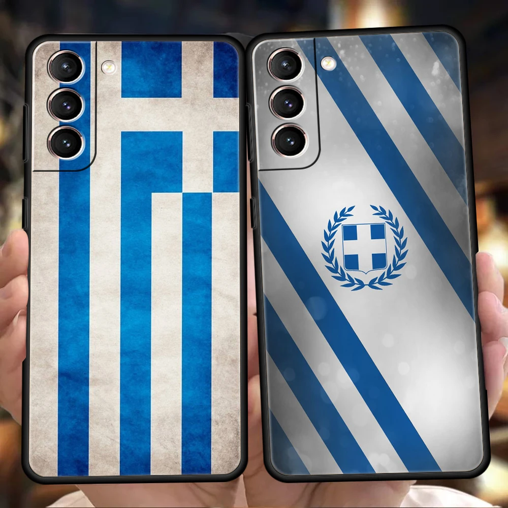 Greece Greek Flag Phone Case for Samsung Galaxy S24 S23 S22 S20 S21 FE Ultra S10 S10E S9 S8 Plus 5G Soft TPU Cover Shell Capas