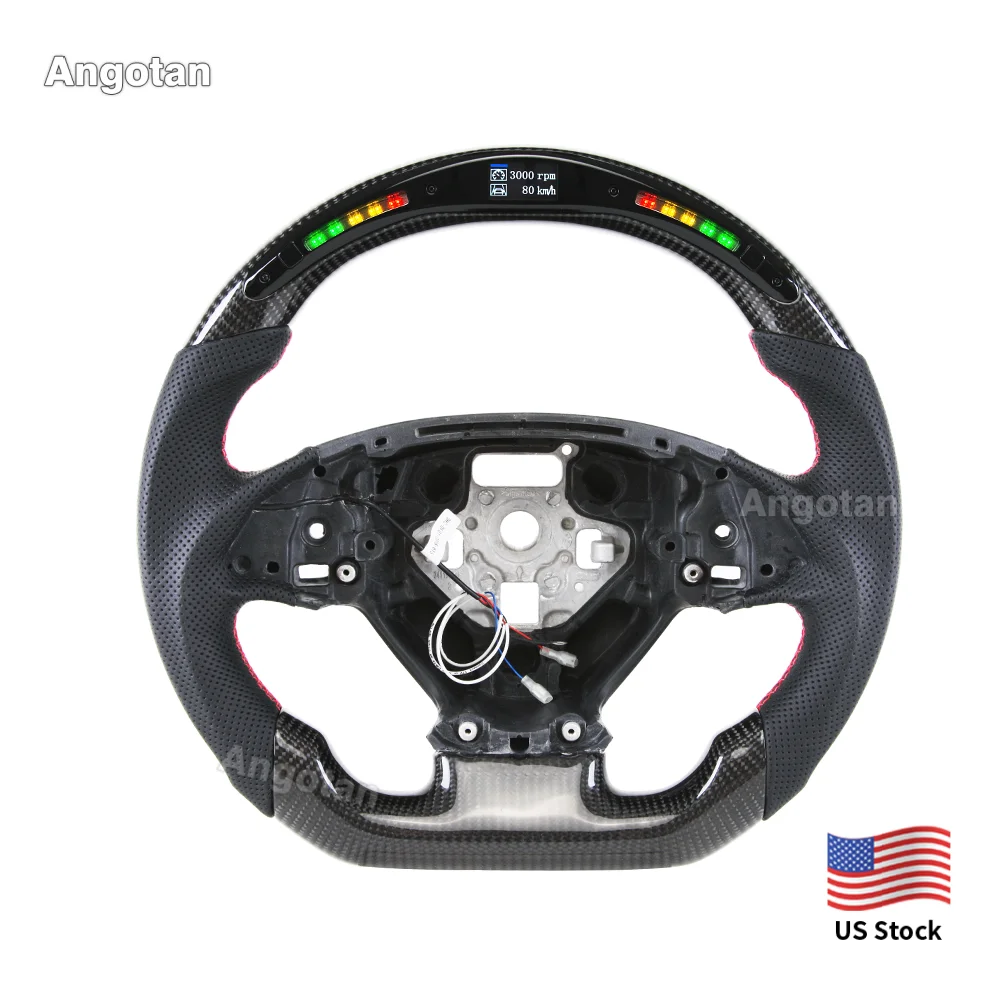 

Real 3K Gloss Carbon Fiber Smart LED Steering Wheel For Chevrolet Corvette C7 2014-2019 With LED Shift Indicator