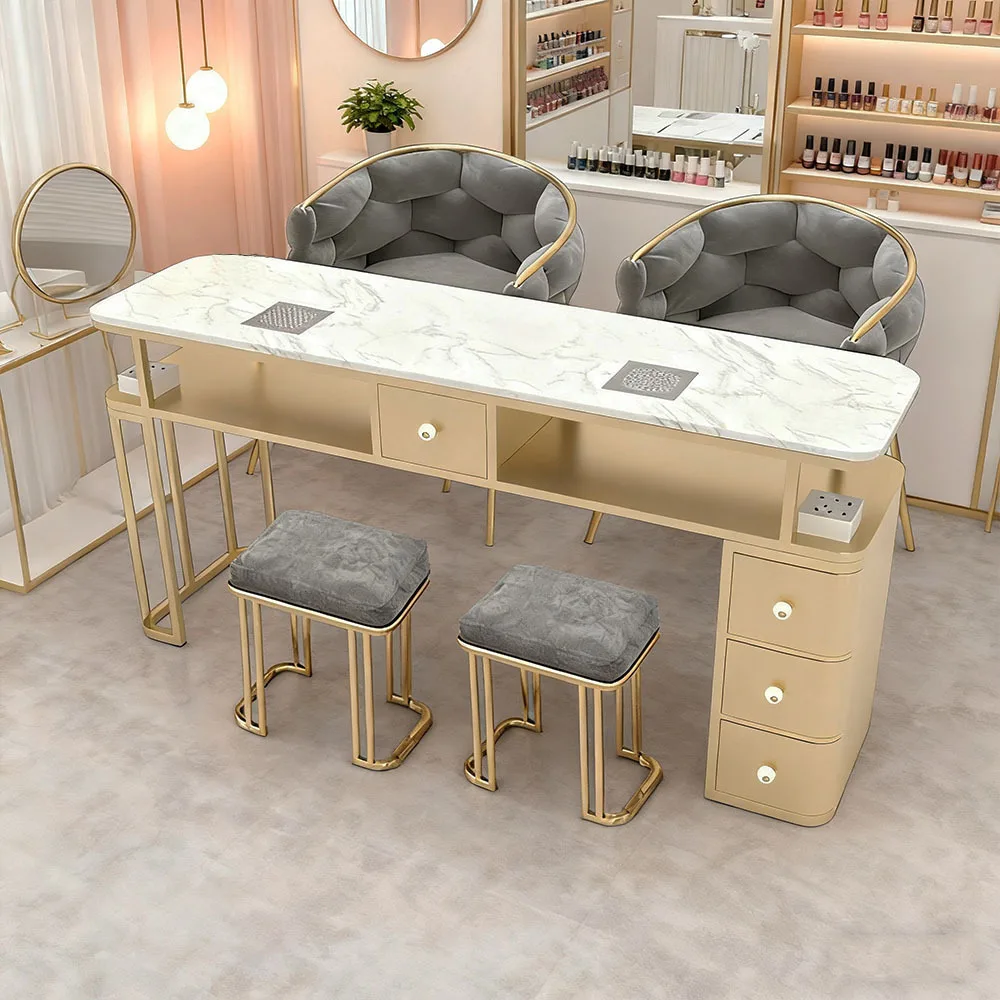 Light Luxury Nail Salon Workstation Single Double Nail Table Eyelash Beauty Salon Nail Dust Collector Manicure Furniture