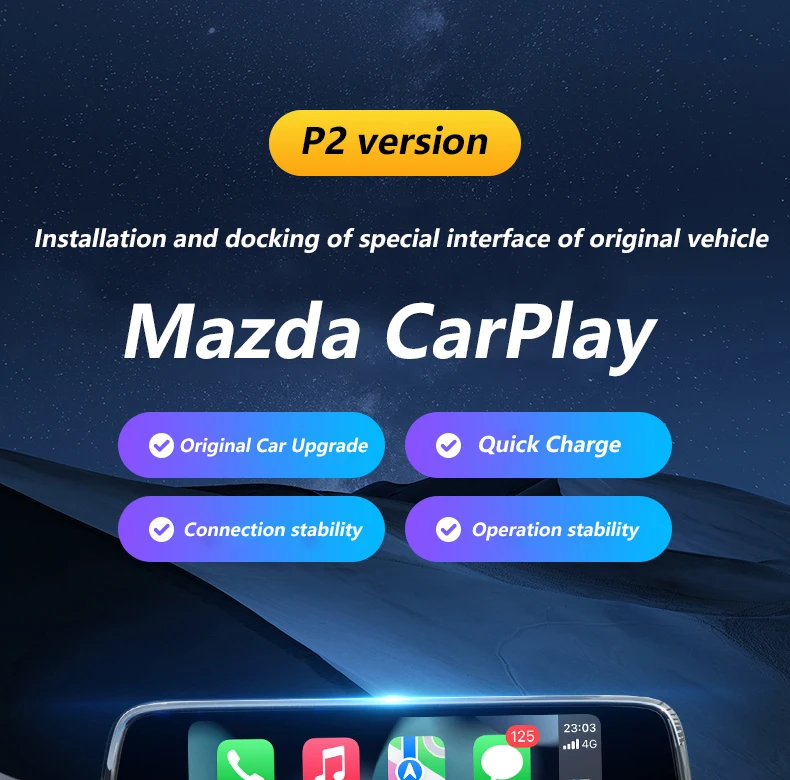 P2 Kabelgebundener Carplay Android Auto Adapter für Nachrüstung Mazda 2 3 6 CX3 CX5 CX8 MX5 USB HUB Kit TK78669U0C 00008FZ34 – Detail 6