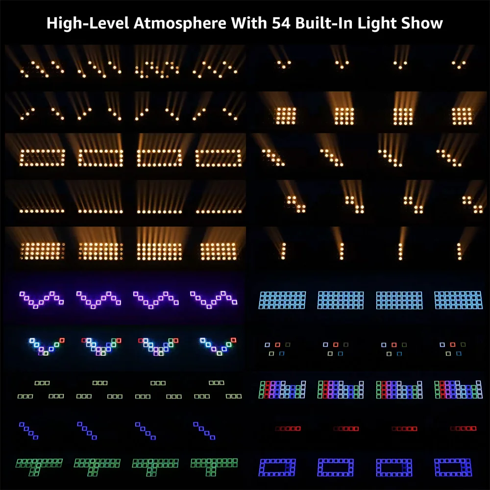 DayFlicker-Warm White Stage Par Light, Festas em Casa, Clubes KTV, Bares, Casamentos, DJ, 5050RGB, 648 pcs, 36 pcs