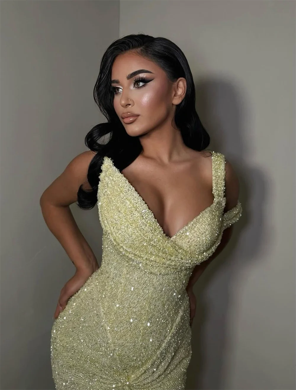 فستان ميلا غمد بدون أكمام بسيط للحفلات الراقصة مخصص أزرق بدون حمالات فساتين سهرة فاخرة بطول الأرض فيستدوس دي فييستا #3