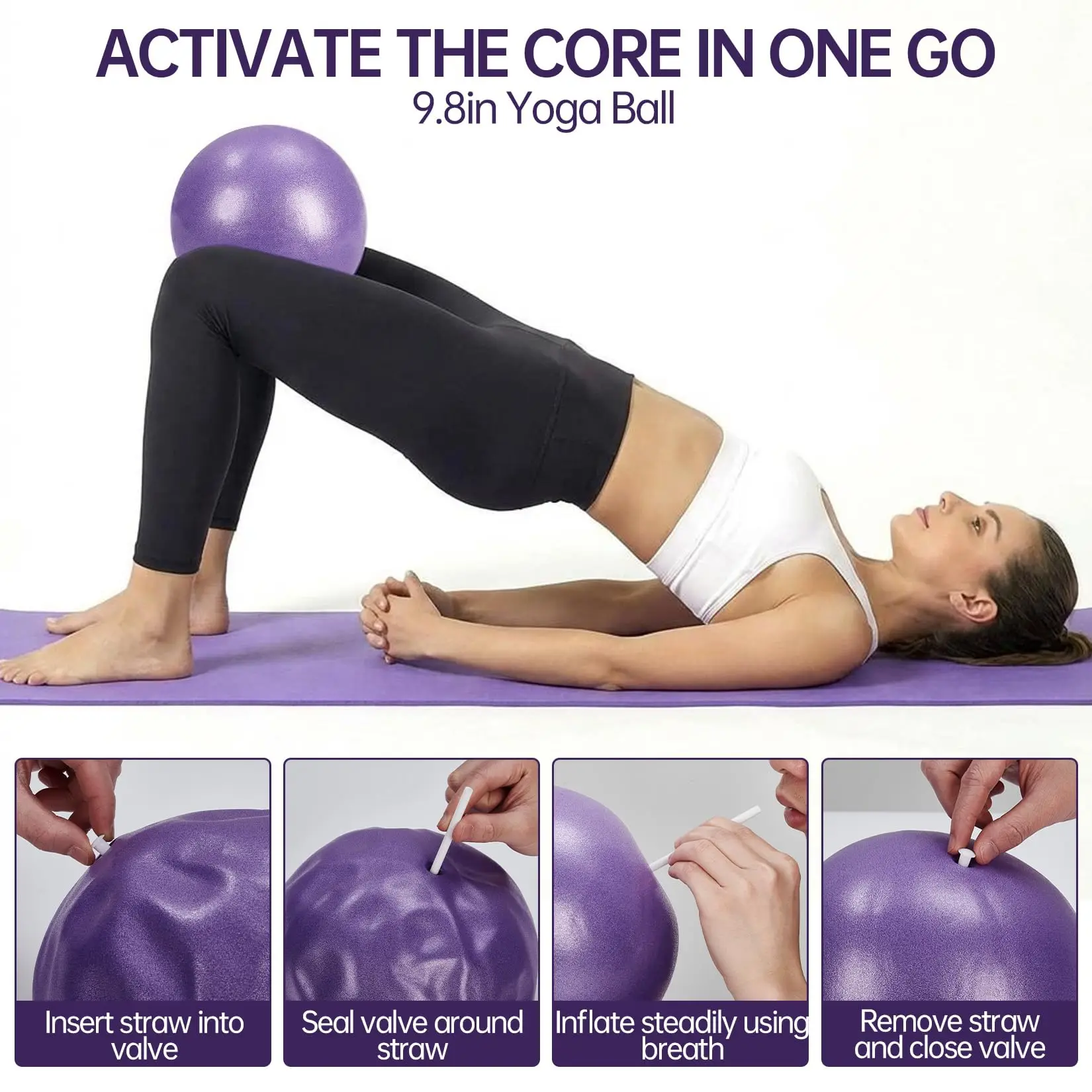 13-Piece Pilates Kit for Women – Complete Home Exercise Set with Pilates Ring, Resistance Bands, Mini Ball & Magic Circle – Full Body Workout Equipment for Beginners – Portable Pilates Accessories, Purple or Pink