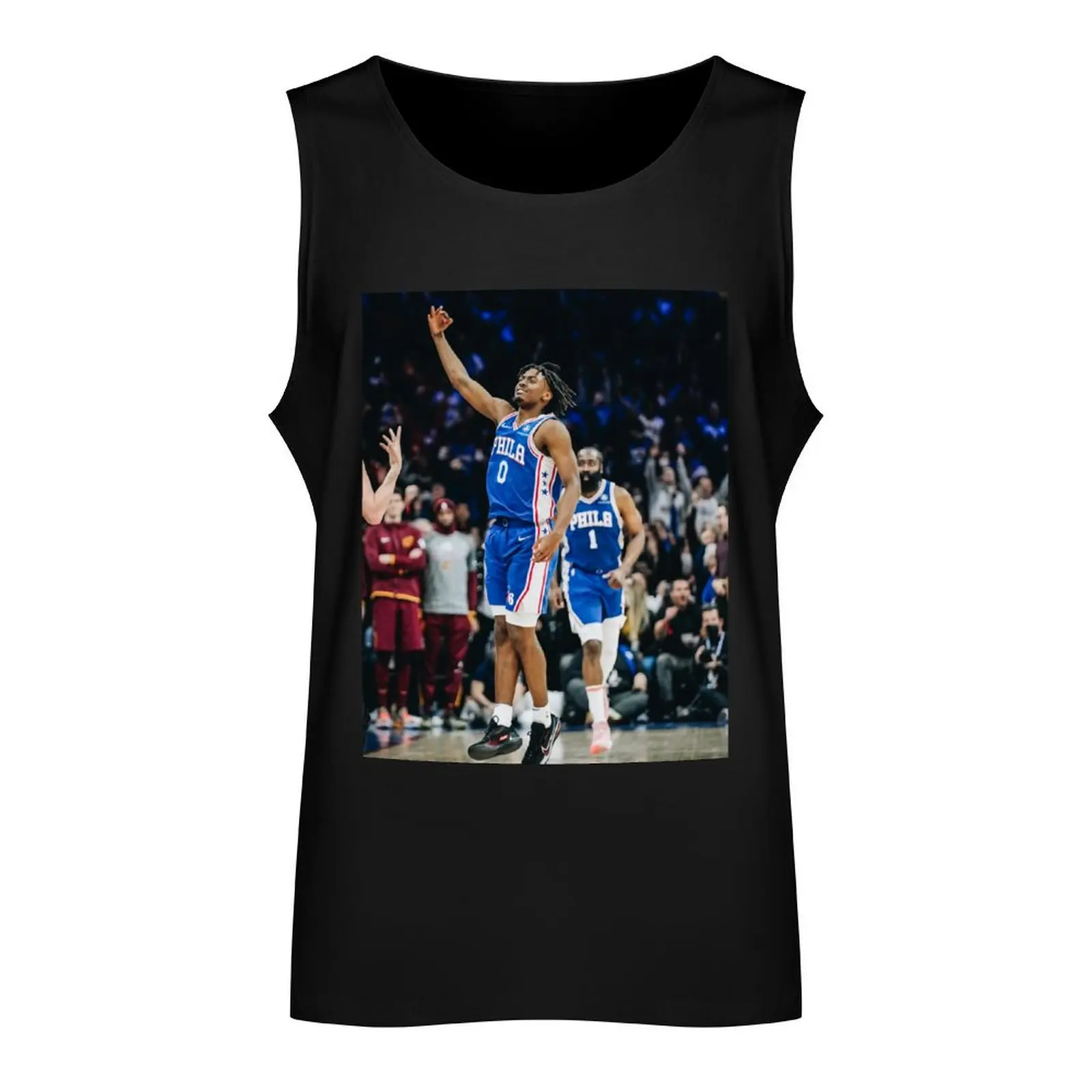 Tyrese Maxey 0 Celebrate Three Points Tank Top anime gym vest men Men's sleeveless gym shirts