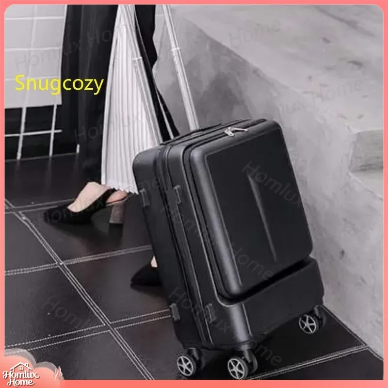 for Snugcozy High Quality Front Flip Business Laptop Suitcase 20 24 Inch PC Spinner Wheel Travel Luggage Bag