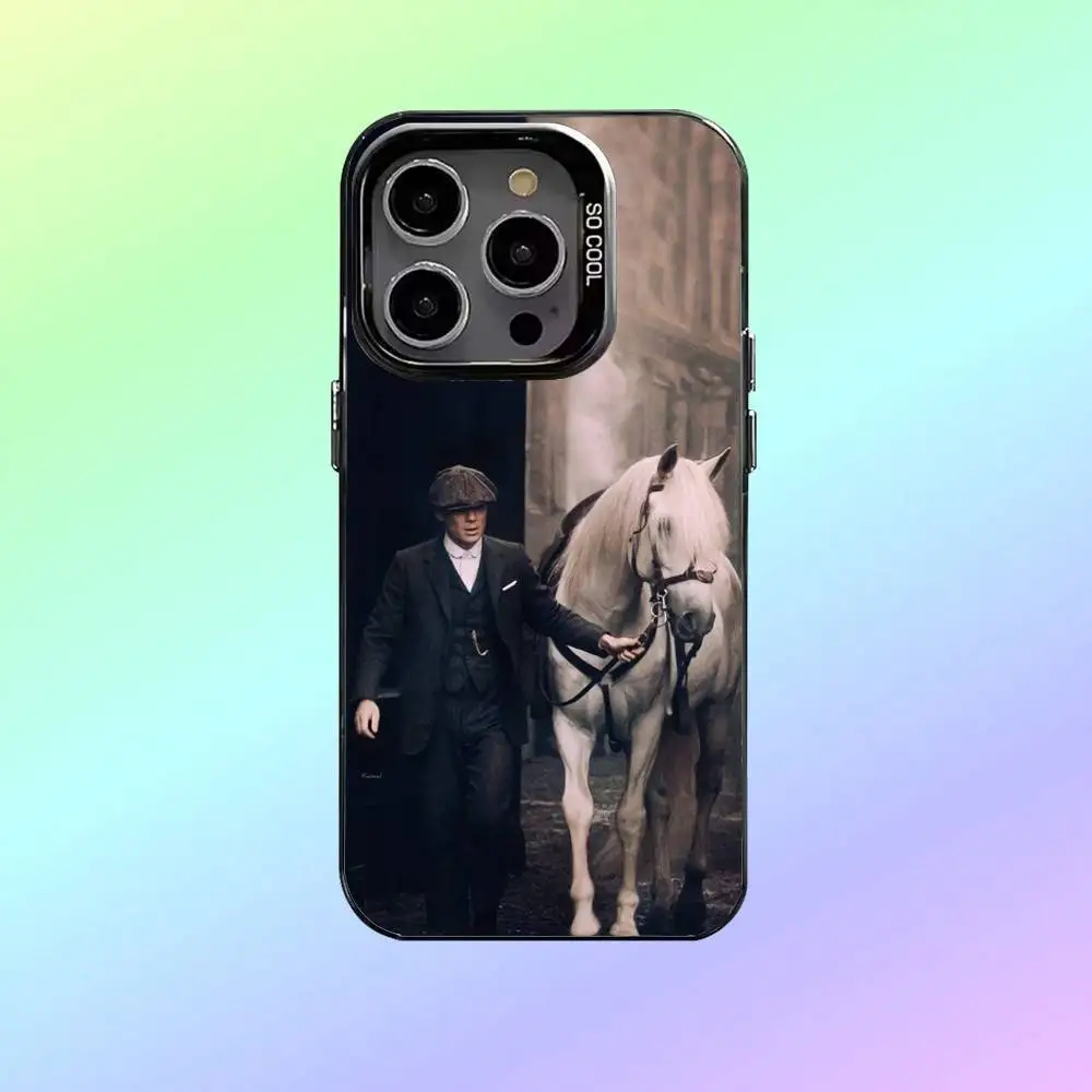 حافظة هاتف P-PeakyS T-Thomas Shelby Blinders لهاتف iPhone17,16,15,14,13,12,11 Plus,Pro Max حافظة هاتف فضية ملونة #4
