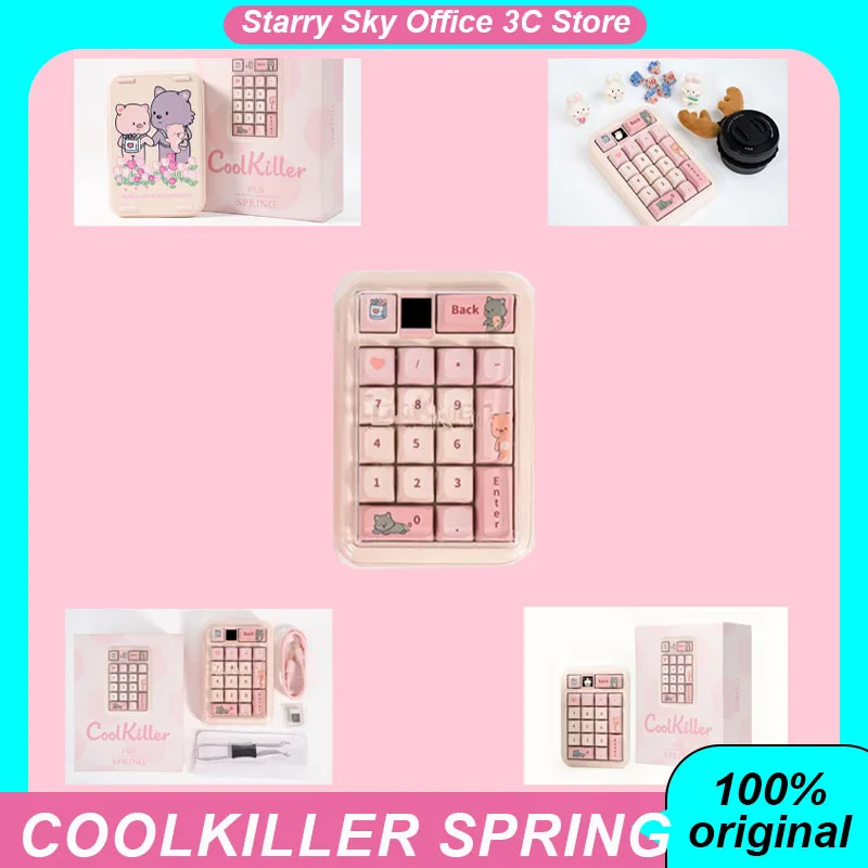 Coolkiller Spring mini number mechanical keyboard Wireless Bluetooth Tri-Mode Hot Swap RGB Portable and cute Keypad Pc Gifts