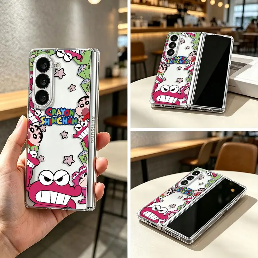 Party C-Crayon Shin-Chans Case for Samsung Galaxy Z Fold 8 Ultra ZFold6 ZFold5 Z Fold 7 6 5 4 3 ZFold4 ZFold7 ZFold3 Back Phone