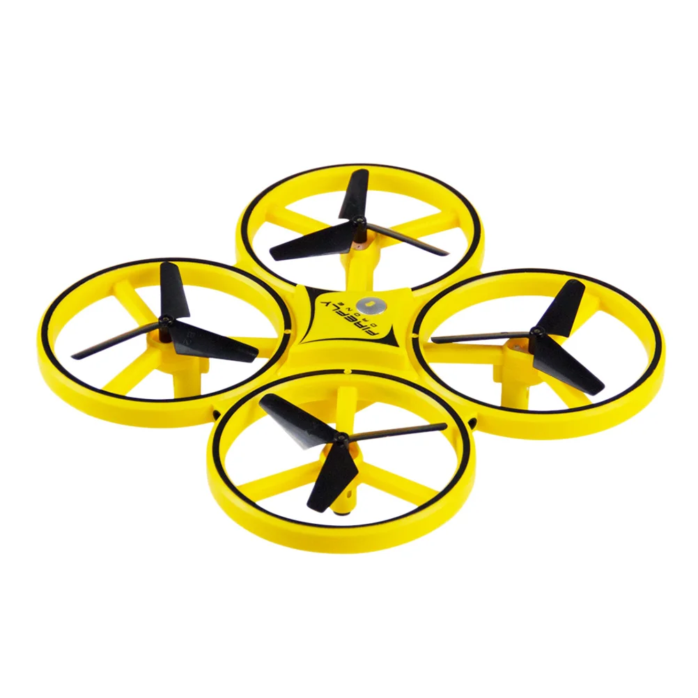 

Индукционный интерактивный дрон с ручным управлением, желтый 360° ° Вращение перезаряжаемый складной пресс гравитационный для