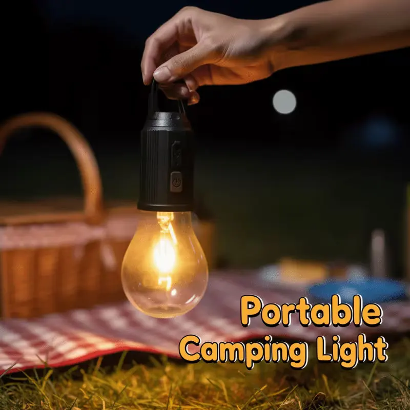 USB&Solar Power Retro LED Portable Hanging Bulb 3 Brightness Modes Camping Lighting for Camping Hiking Fishing