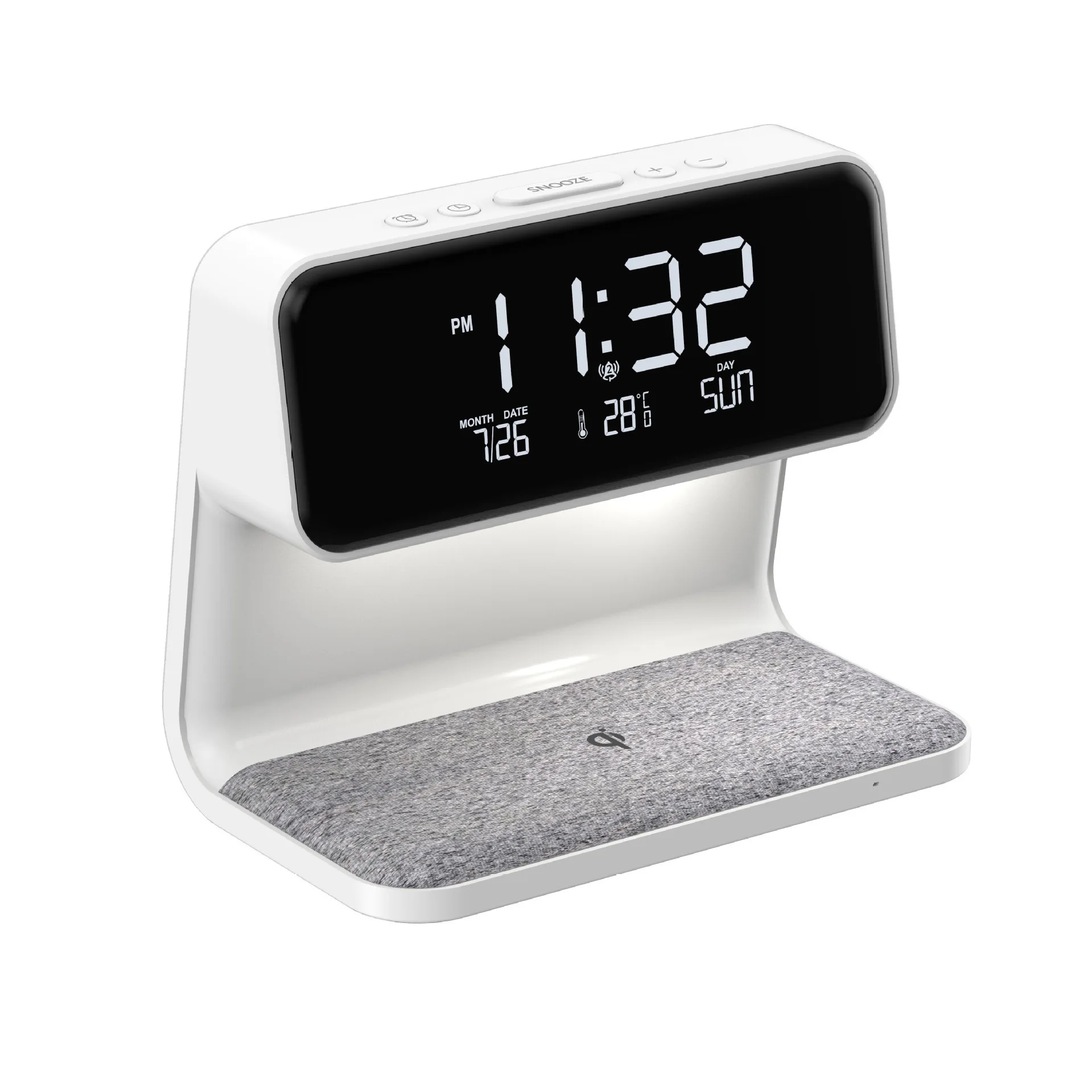 Wireless Charging Smart Eye Protection Bedside Display Alarm Clock LED Atmosphere Night Light