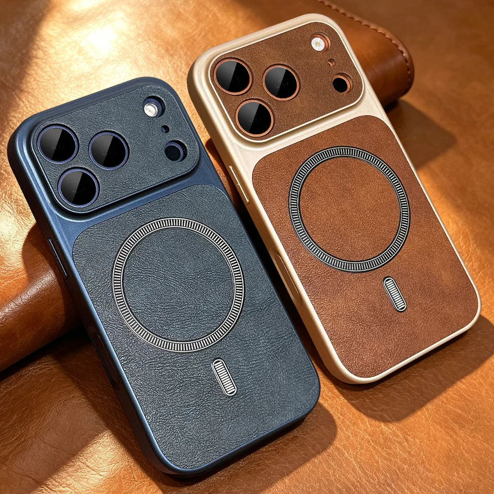 Camera Leather Case - New Cowboy Leather Pattern Magnetic Wireless