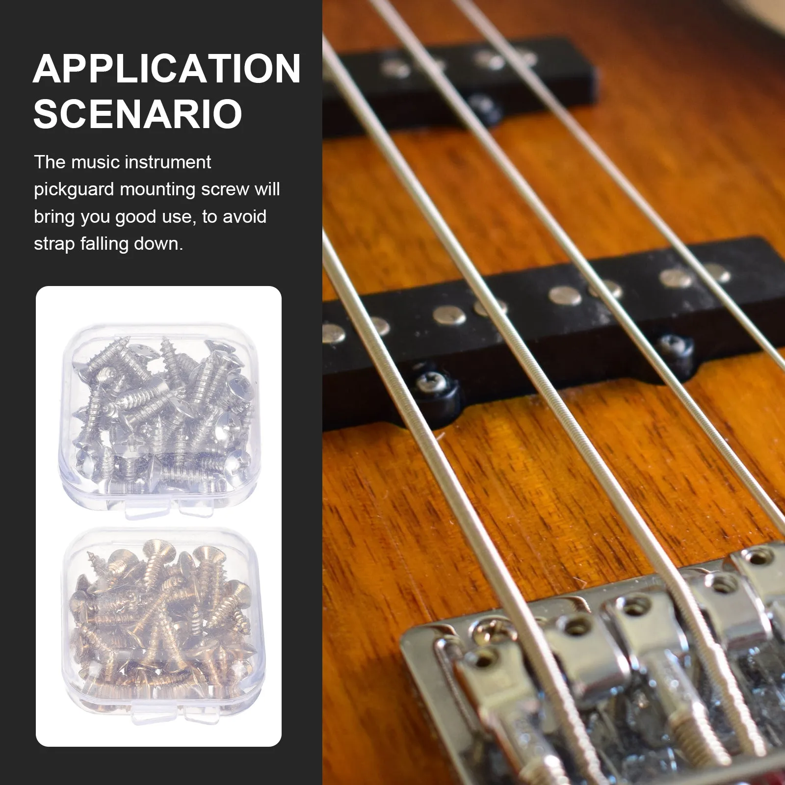 

100Pcs Guitar Pick Guard Screws Durable Metal Fixator Bass Panel Mounting Long Lasting Instrument Accessories Guitar Screws