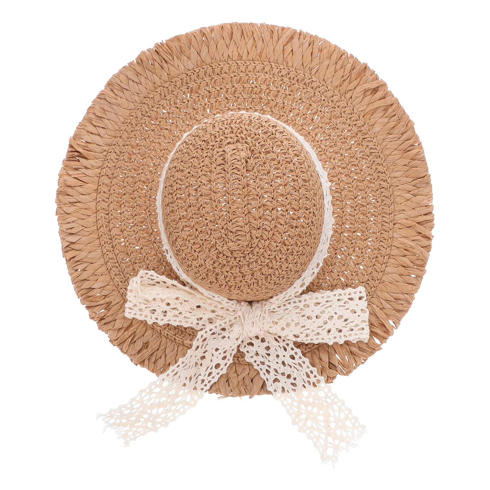 

Mini Straw Hat Decoration Dog Cap Hats Woven Cat Bucket Tiny Knitted Small Summer Pet Miniature