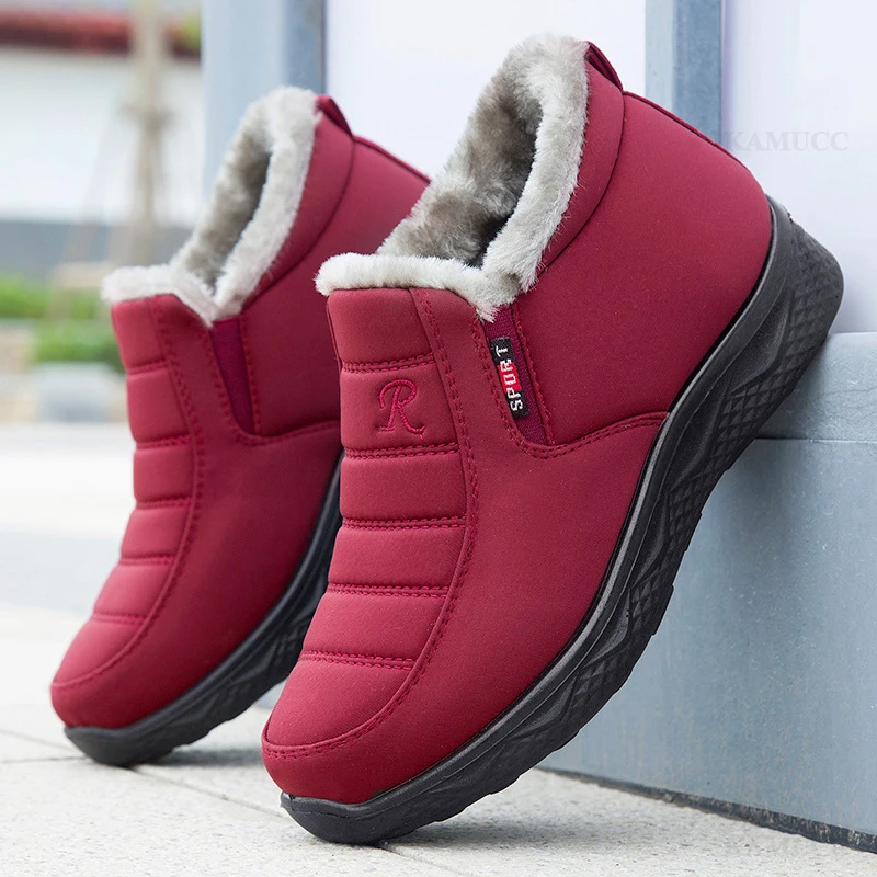 Women Winter Boots Warm Men Snow Boots Women Non-slip Waterproof Ladies Shoes Short Plush Female Ankle Boots Casual Comfortable