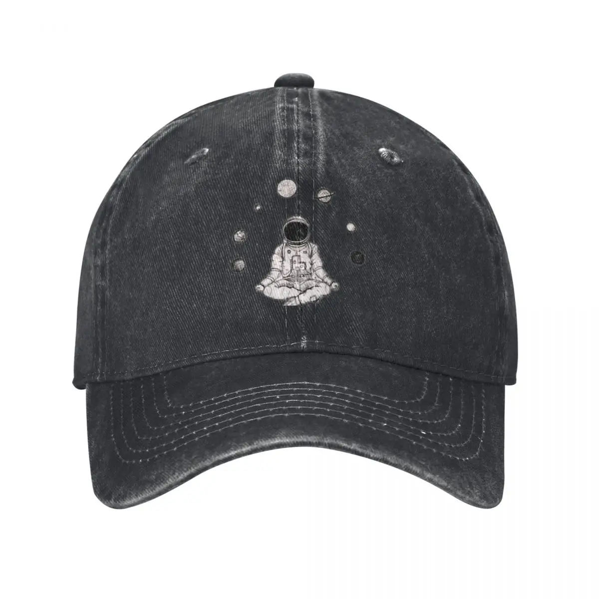 

Moon-astronaut-black-white Baseball Caps Vintage Denim Washed Headwear Unisex Style Outdoor Running Hats