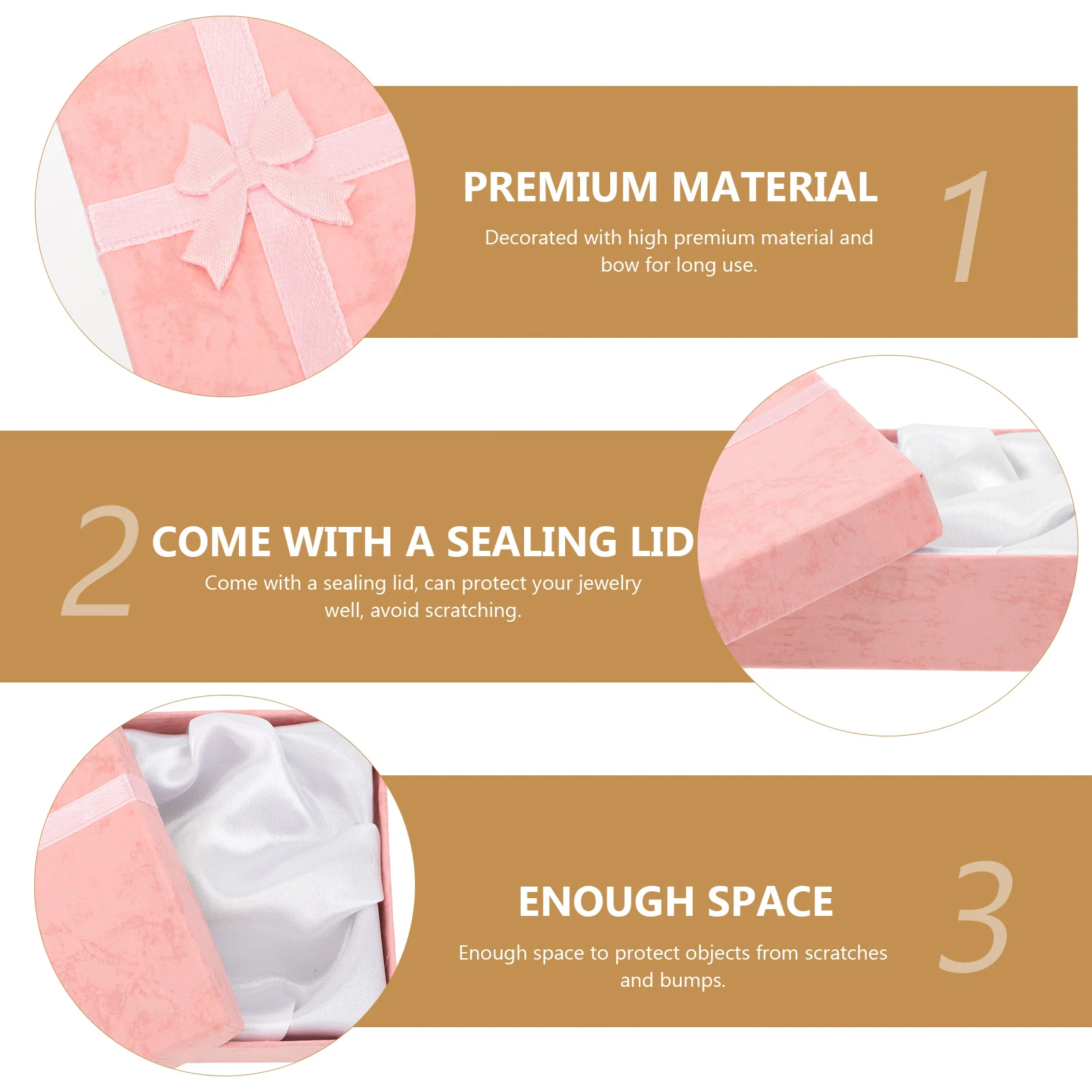 

6pcs Bracelet Box Pink Travel Size Watches Jewelry Storage Case Vintage Gift Packing Holder Decorative Container